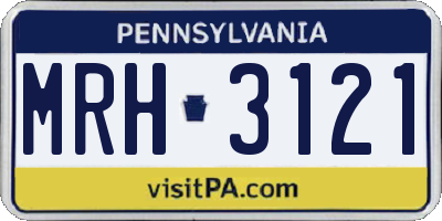 PA license plate MRH3121