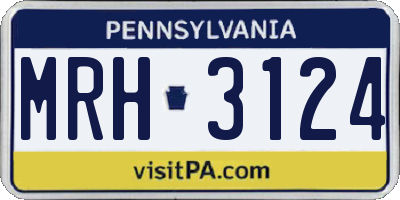 PA license plate MRH3124