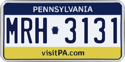 PA license plate MRH3131