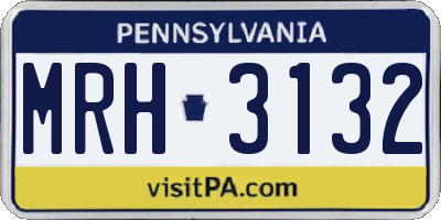 PA license plate MRH3132