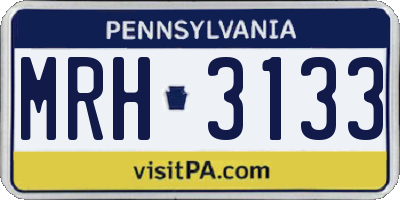 PA license plate MRH3133