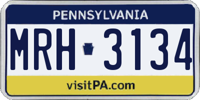 PA license plate MRH3134