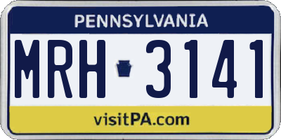 PA license plate MRH3141