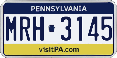 PA license plate MRH3145
