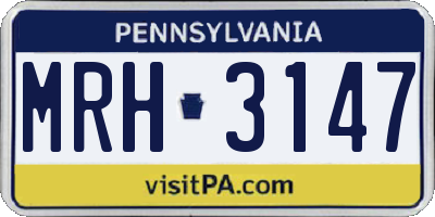 PA license plate MRH3147