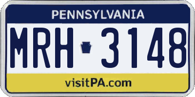 PA license plate MRH3148