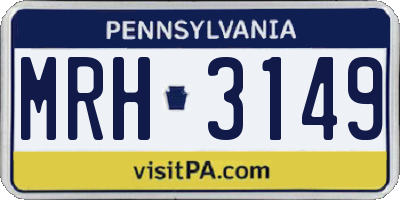 PA license plate MRH3149