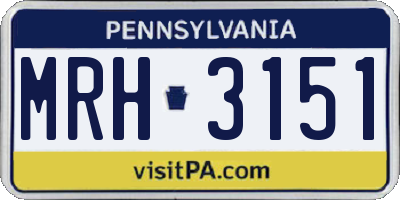 PA license plate MRH3151