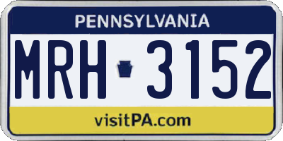PA license plate MRH3152