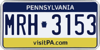 PA license plate MRH3153
