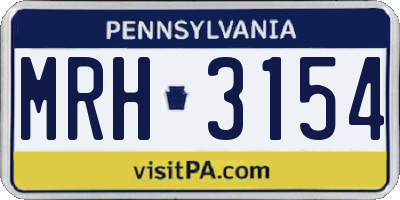 PA license plate MRH3154