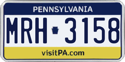 PA license plate MRH3158