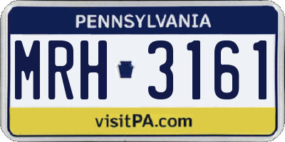 PA license plate MRH3161