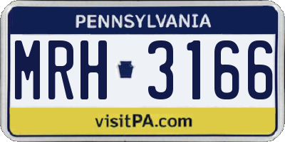 PA license plate MRH3166