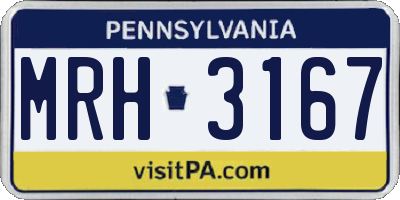 PA license plate MRH3167