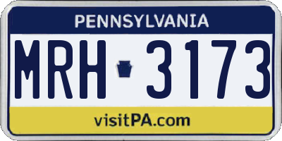 PA license plate MRH3173