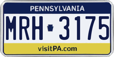PA license plate MRH3175