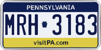 PA license plate MRH3183