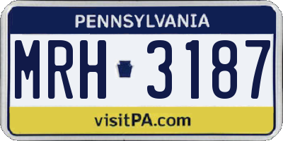 PA license plate MRH3187