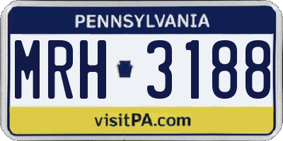 PA license plate MRH3188