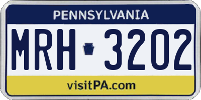 PA license plate MRH3202