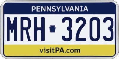 PA license plate MRH3203
