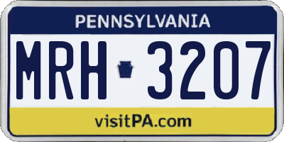 PA license plate MRH3207