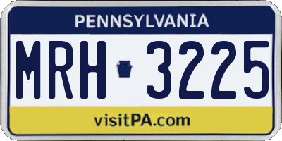 PA license plate MRH3225