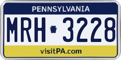 PA license plate MRH3228