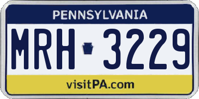 PA license plate MRH3229