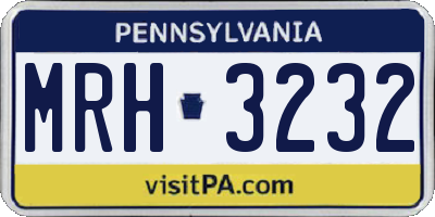 PA license plate MRH3232
