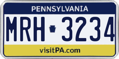 PA license plate MRH3234