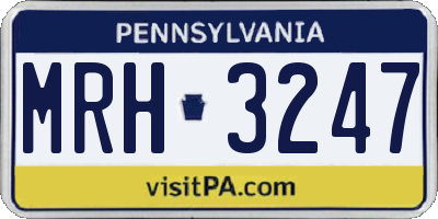 PA license plate MRH3247
