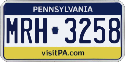 PA license plate MRH3258