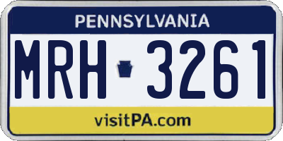 PA license plate MRH3261