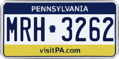 PA license plate MRH3262