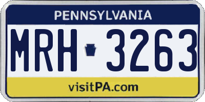 PA license plate MRH3263