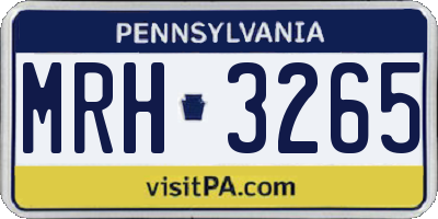 PA license plate MRH3265