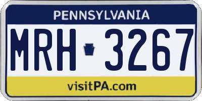PA license plate MRH3267