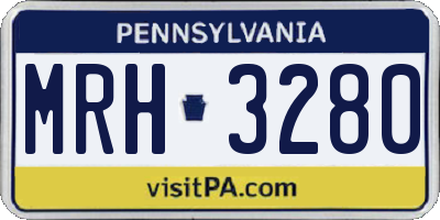 PA license plate MRH3280