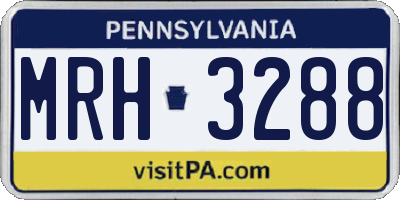 PA license plate MRH3288