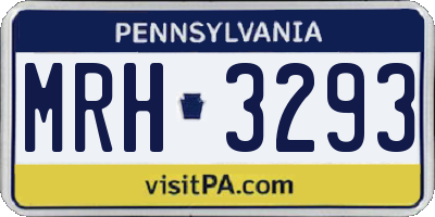 PA license plate MRH3293