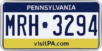 PA license plate MRH3294