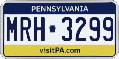 PA license plate MRH3299