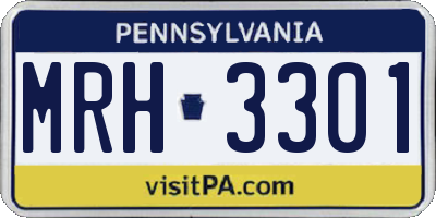 PA license plate MRH3301