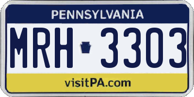 PA license plate MRH3303