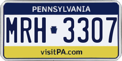 PA license plate MRH3307