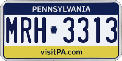 PA license plate MRH3313