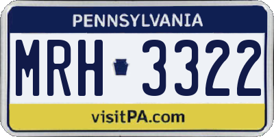 PA license plate MRH3322
