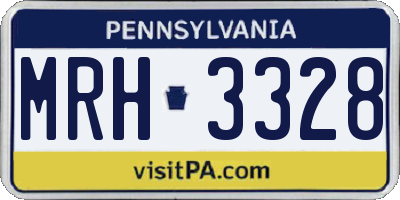 PA license plate MRH3328